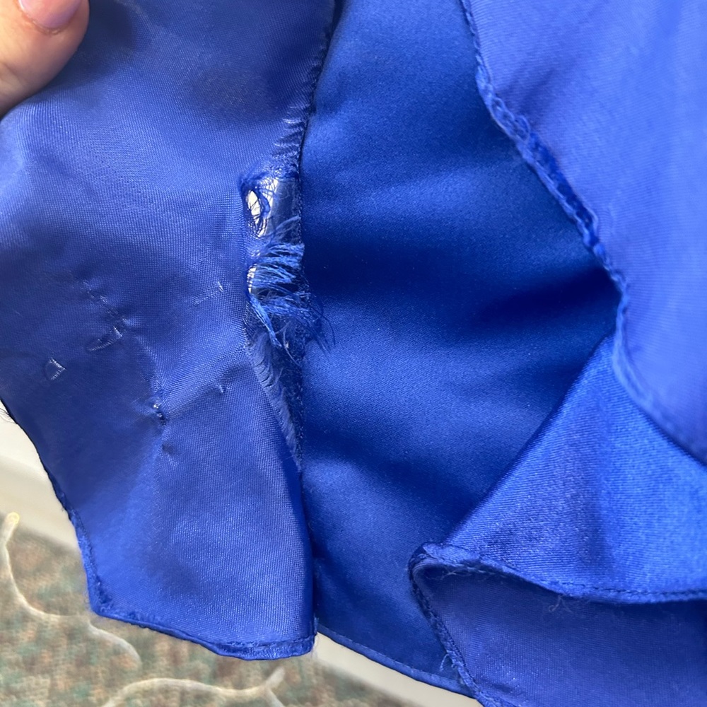 Jump apparel, royal blue prom dress, ruffle and rhinestone details - Picture 3 of 8